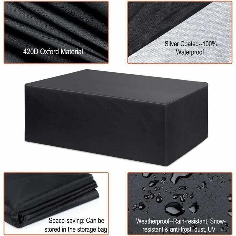 Gartenmöbel-Abdeckung, Gartentisch-Abdeckung, Schutzhülle, Gartenmöbel-Schutzhülle, wasserdichter, widerstandsfähiger Outdoor-Möbelschutz 420D Oxford