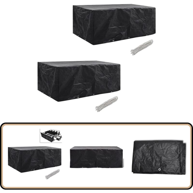 Gartenmöbel-Abdeckungen 2 Stk. 10 Ösen 229x113 cm - Gartenmöbelschutzhülle - Rattan Möbel Abdecken - Gartenmöbel Abzudecken - Wetterfeste