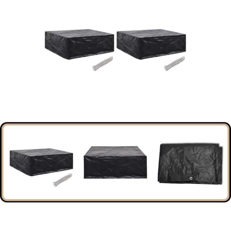 Gartenmöbel-Abdeckungen 2 Stk. 8 Ösen 250x210x90 cm - Gartenmöbel Abdeckung - Gartenmöbel Schutzhülle - Gartenmöbel Abdeckplane - Gartenmöbel