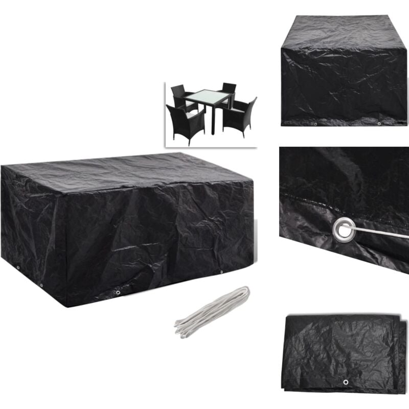Gartenmöbel-Abdeckung 8 Ösen 180x140x90 cm - Gartenmöbelschutzhülle - Rattan Möbel Abdecken - Gartenmöbel Abzudecken - Wetterfest - Uv-beständig