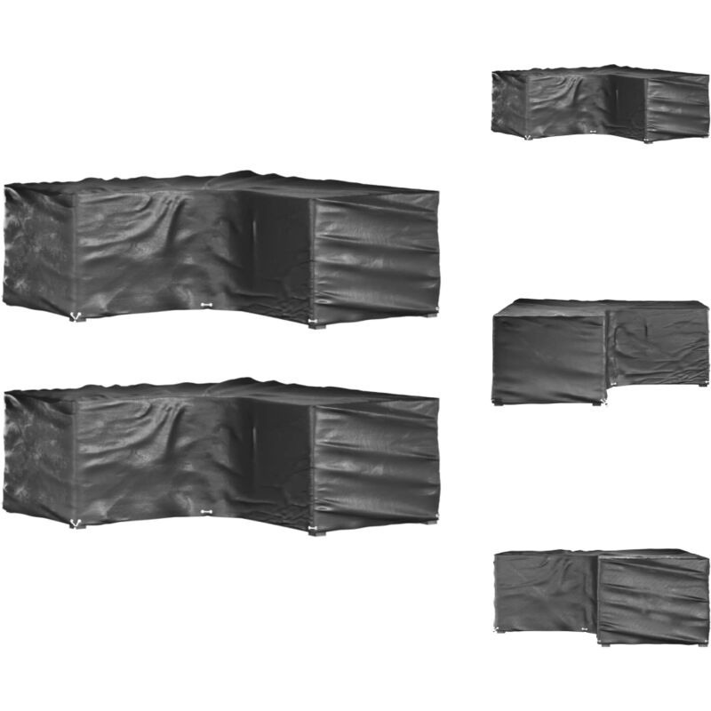 Gartenmöbel-Abdeckungen in L-Form 2 Stk. 12 Ösen 185x185x70 cm - Gartenmöbelschutzhülle - Rattanmöbel Abdecken - Gartenmöbel Abzudecken - Wetterfeste