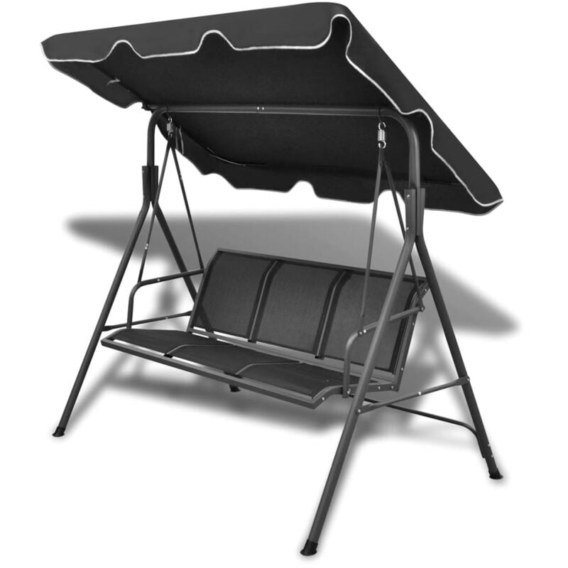 Hollywoodschaukel mit Dach Schwarz - Vidaxl