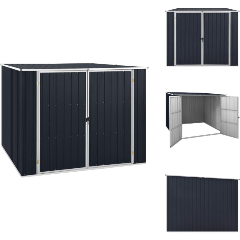 Gerätehaus Anthrazit 195x198x159 cm Verzinkter Stahl - Gartenschuppen - Gerätehaus - Stahlausstattung - Anthrazit - Wetterfest