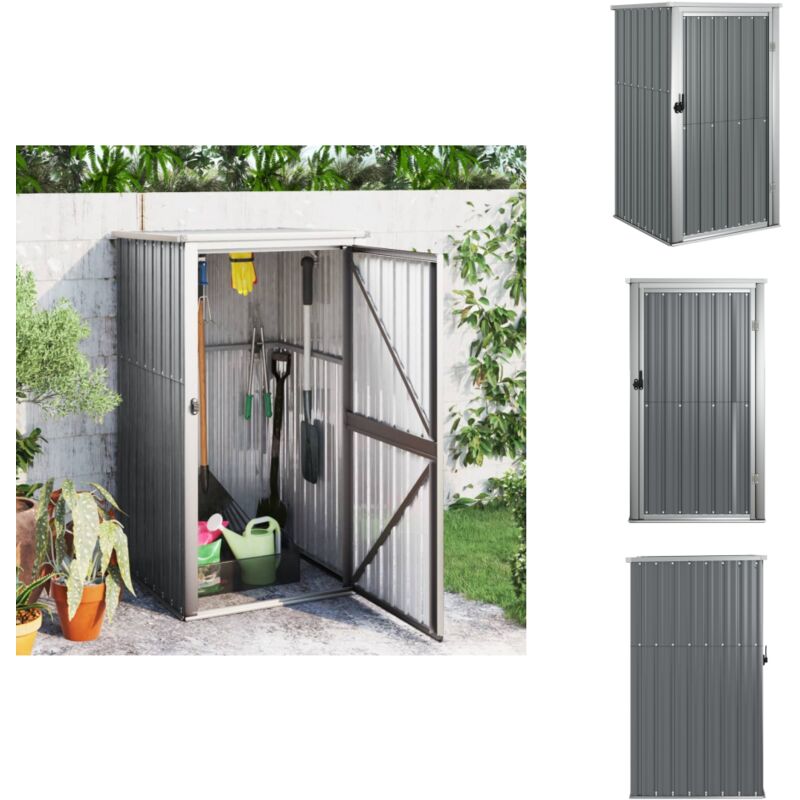 Gerätehaus Grau 88x89x161 cm Verzinkter Stahl - Gartenschuppen - Gerätehaus - Werkzeuglager - Outdoor Aufbewahrung - Gartenorganisation