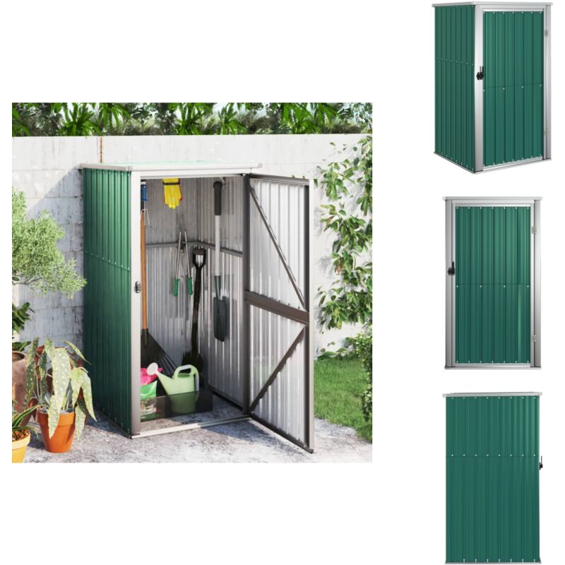 Gerätehaus Grün 88x89x161 cm Verzinkter Stahl - Gartenschuppen - Gerätehaus - Werkzeuglager - Outdoor-Lagerraum - Grüner Schrank