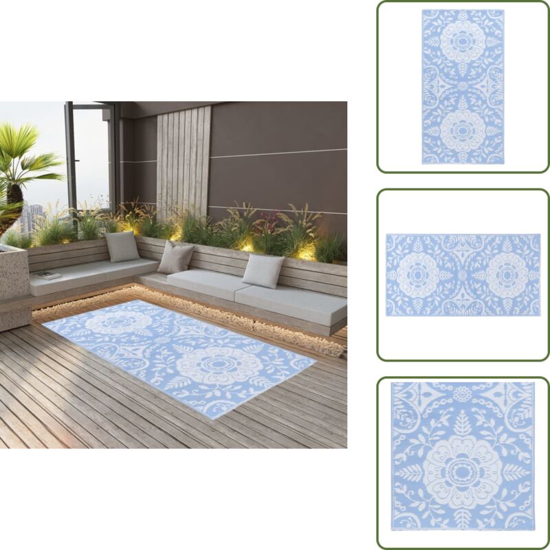 Outdoor-Teppich arakil Babyblau 80x150 cm pp - Outdoor-Teppich - Balkon Deko - Terrassendeko - Garten Teppich - Jacquard Muster