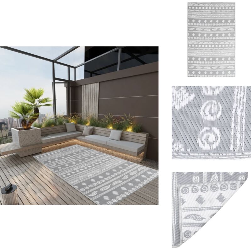 Vidaxl - Outdoor-Teppich arakil Grau 120x180 cm pp - Außenbereich Dekoration - Balkon Teppich - Terrassen Teppich - Garten Teppich - Polypropylen