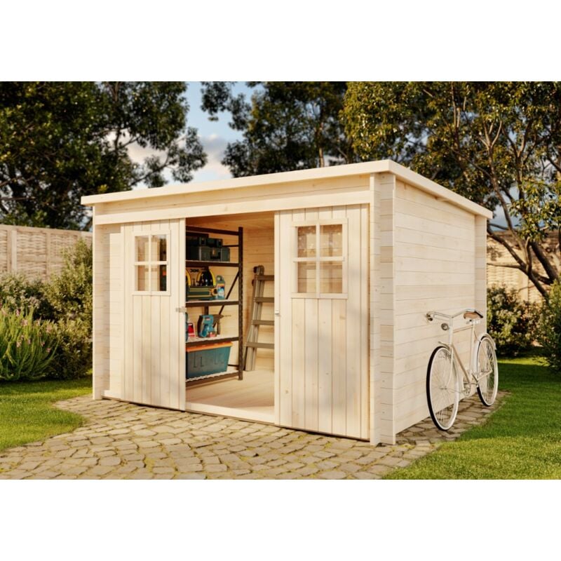 Gerätehaus Vera Gerätehaus aus Holz, Geräteschrank mit 19 mm Wandstärke, Gartenhaus mit Montagematerial - Alpholz