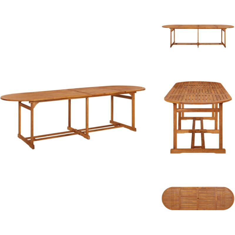 Garten-Esstisch 280x90x75 cm Massivholz Akazie - Gartentisch - Esstisch - Holzt Tisch - Akazienholz - Outdoortisch