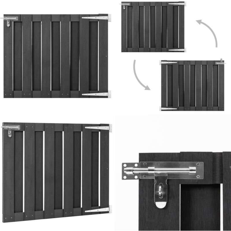 Gartentor wpc 100 x 80 cm Grau - Gartentor - wpc Tor - Holztor - Zaun - Gartenabgrenzung - Home & Living