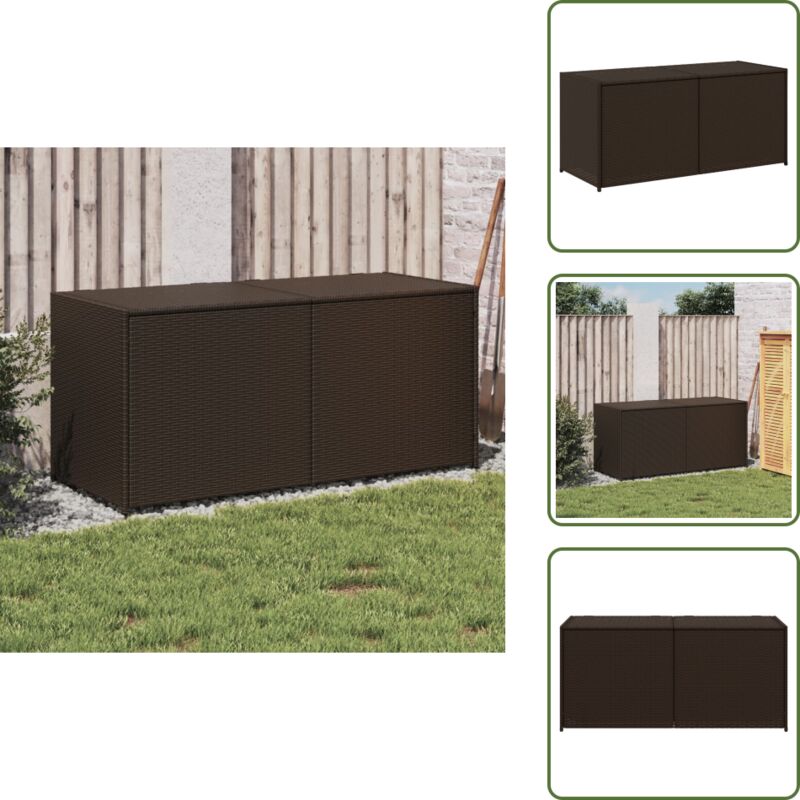 Gartentruhe Braun 283L Poly Rattan - Gartenbox - Auflagenbox - Outdoor Box - Gartenmöbel - Rattan Gartenmöbel
