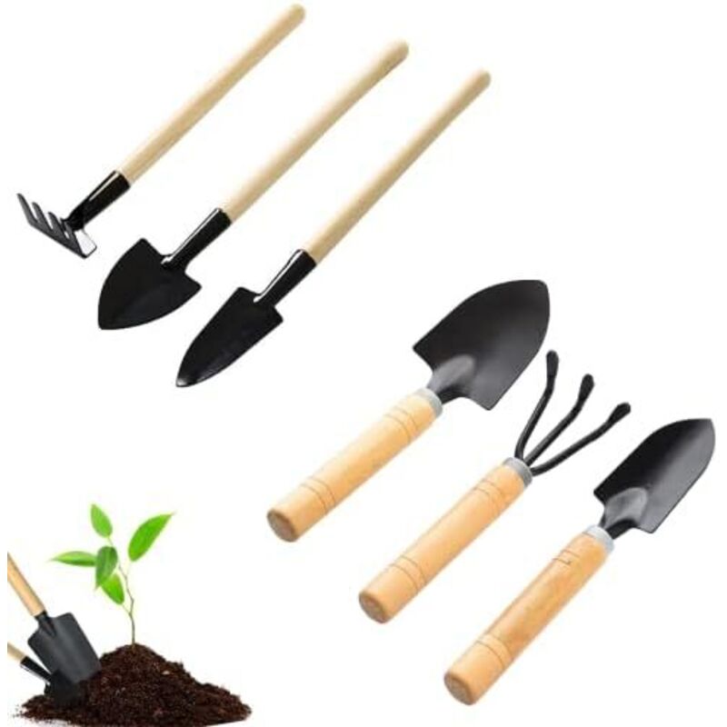 Gartenwerkzeug Set, 6-teiliges Gartengeräte Set Mini Gartengeräte Gartenschaufel Klein, Holzgriff Handheld Garten Schaufeln Garten Handwerkzeuge für