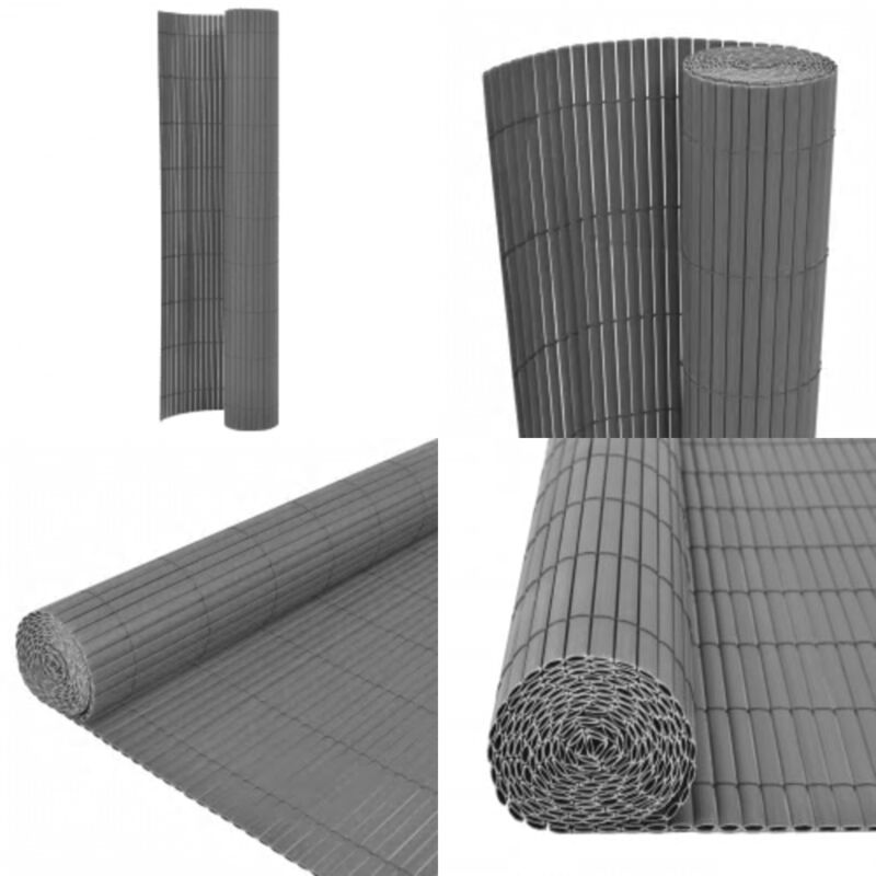 Vidaxl - Gartenzaun Doppelseitig 110x400 cm Grau - Gartenzaun - PVC-Zaun - Sichtschutz - Windschutz - Beetumrandung - Home & Living
