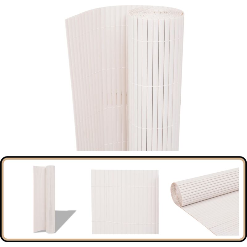 Vidaxl - Gartenzaun Doppelseitig 90×500 cm Weiß - Gartenzaun - PVC-Zaun - Weisser Zaun - Sichtschutz - Balkonschutz