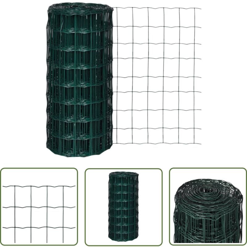 The Living Store - Gartenzaun Maschendraht 10 x 0,8 m 100 x100 mm Maschenweite - Gartenzaun - Maschendrahtzaun - Drahtzaun - Sicherheitszaun