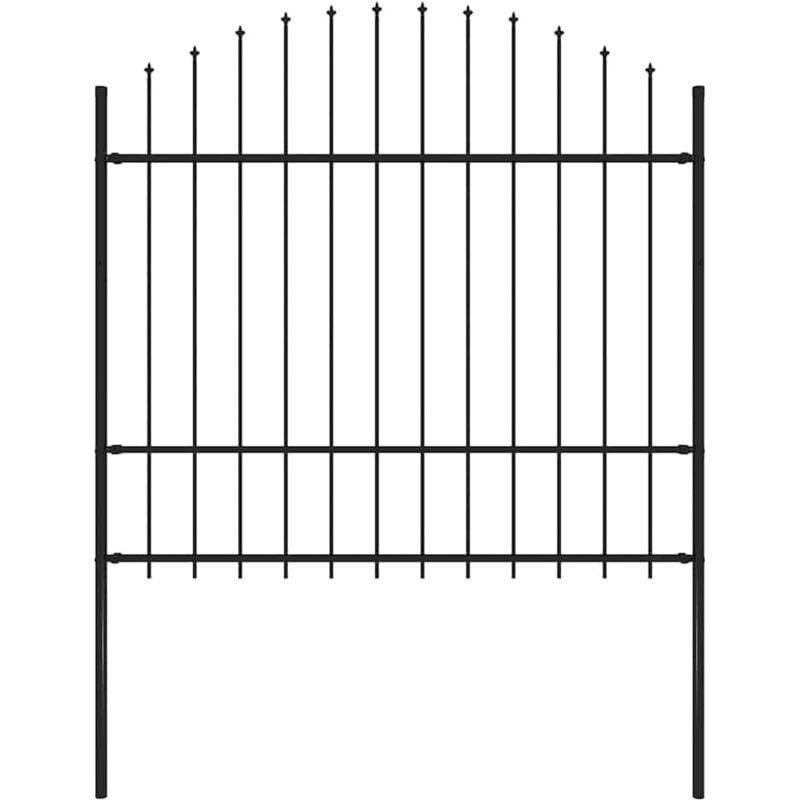 Vidaxl - Gartenzaun mit Speerspitzen Stahl (1,5 - 1,75) x 1,7 m Schwarz