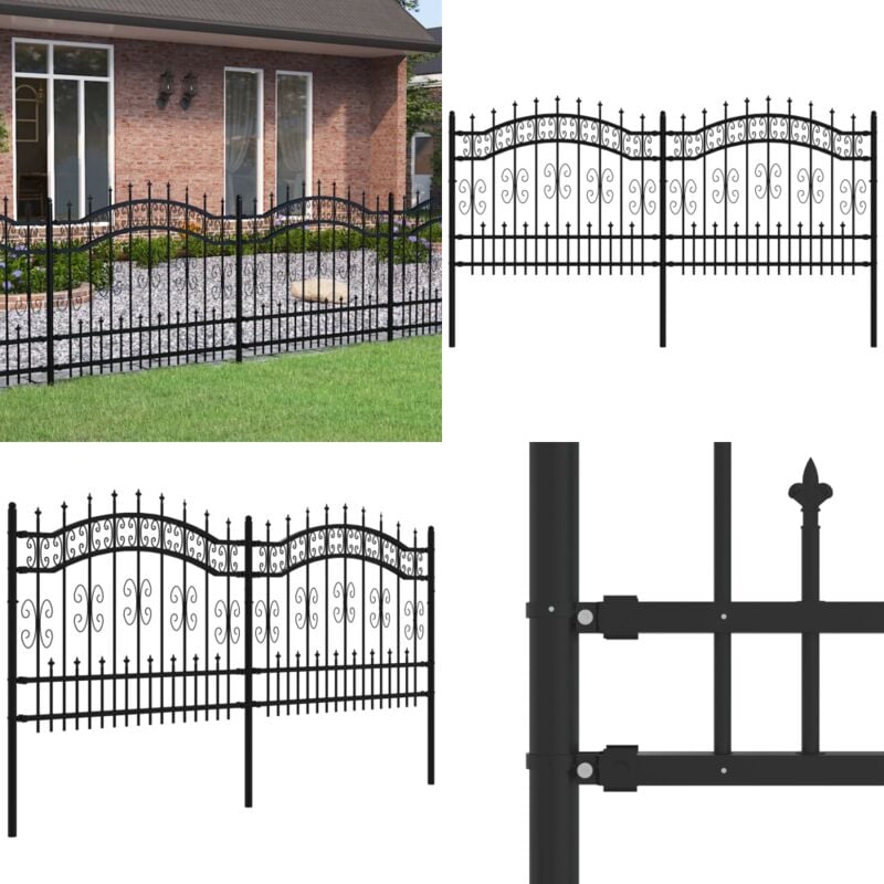 Gartenzaun mit Speerspitzen Schwarz 140 cm Stahl - Gartenzaun - Stahlezaune - Metallzaun - Sicherheitszaun - Zierzaun - Home & Living