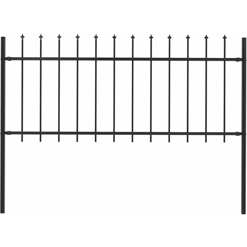 Vidaxl - Gartenzaun mit Speerspitze Stahl 181 x 80 cm Schwarz