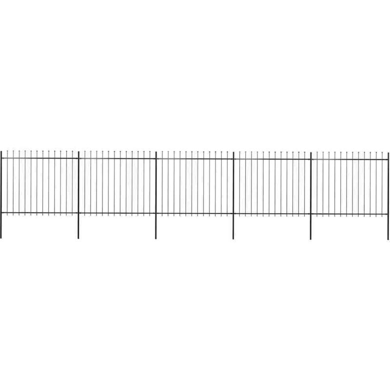 Vidaxl - Gartenzaun mit Speerspitzen Stahl 8,5 x 1,5 m Schwarz