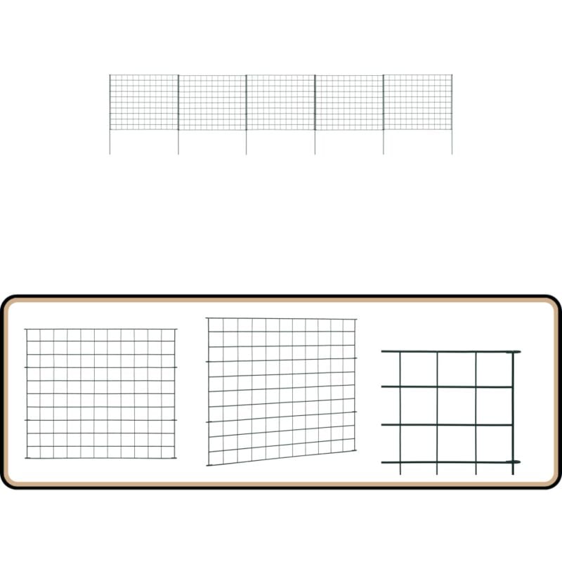 Gartenzaun Set 77,5x64 cm Grün - Teichzaun - Gartenzaun - Sicherheitszaun - Kinderzaun - Begrenzung