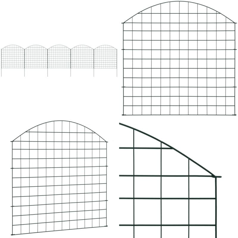 Gartenzaun Set Konvex 77,5x78,5 cm Grün - Teichzaun - Gartenzaun - Kinderzaun - Poolzaun - Zierzaun - Home & Living
