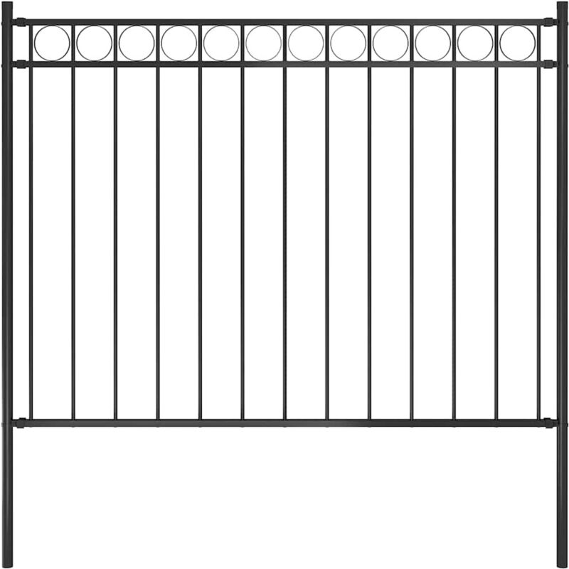 Gartenzaun Stahl 1,7x1 m Schwarz - Vidaxl