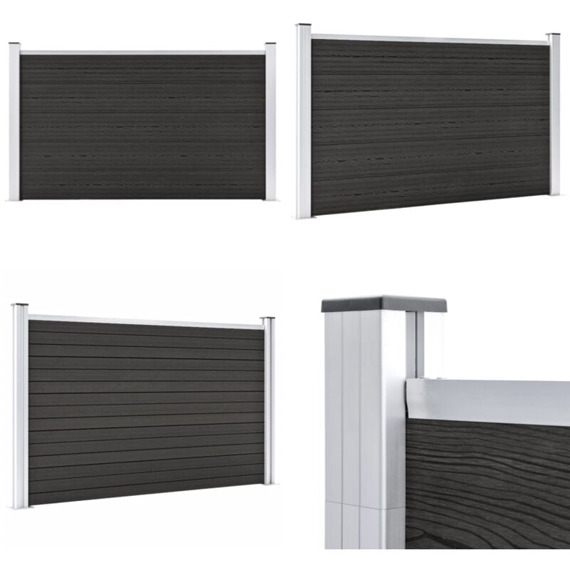Gartenzaun wpc 180×105 cm Grau - Gartenzaun - wpc Zaun - Grauer Zaun - Terrasse Zaun - Gartenabgrenzung - Home & Living