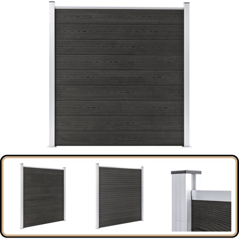 Vidaxl - Gartenzaun wpc 180×186 cm Grau - Gartenzaun - wpc Zaun - Grauer Zaun - Terrasse Zaun - Privacy Screen