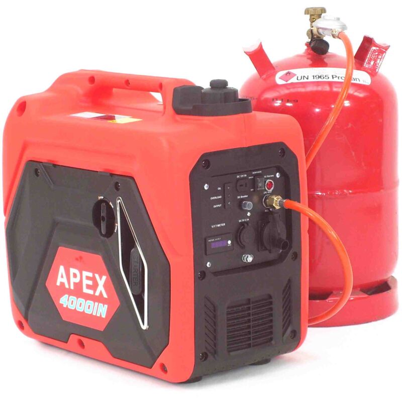 Gas u. Benzin Generator Stromerzeuger 4000 lpg Stromaggregat Inverter 06292