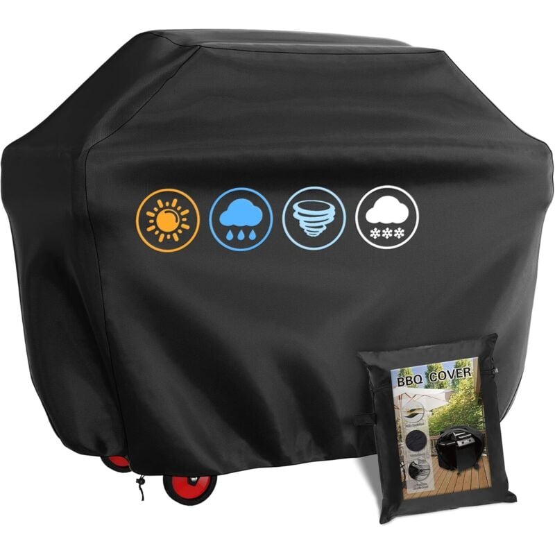 Gasgrill-Abdeckung, rechteckige Grillabdeckung für den Außenbereich, 145 x 61 x 117 cm, wasserdichte 210D-Abdeckung, UV-beständig, für Weber,