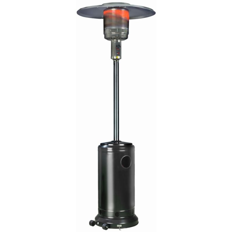 Gasheizstrahler, Terrassenstrahler gas, Heizpilz gas - Modell THG 14000 Patioheater, mit Schutzgitter, Metall, Schwarz