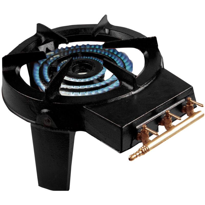 Gaskocher aus Gusseisen 3 Messinghähne