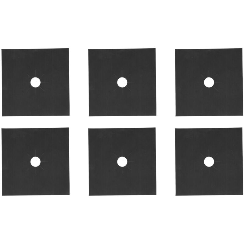 Gaskochfeld-Schutzmatten, 6-teilig, antihaftbeschichtet, wiederverwendbar, hitzebeständig, 27 x 27 cm, für schnelle Reinigung, ideal für Familien