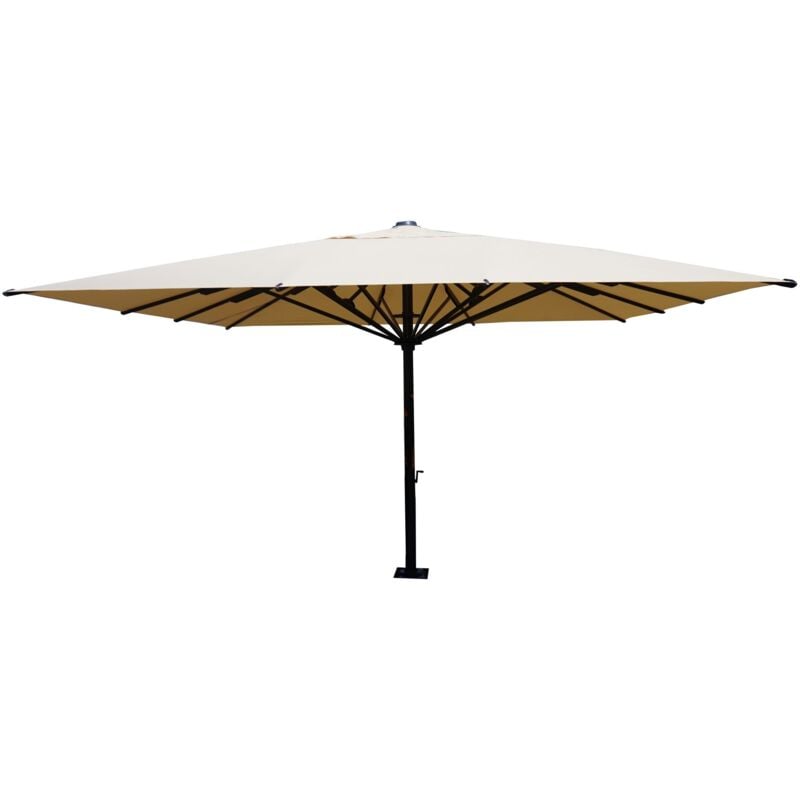Gastronomie-Luxus-Sonnenschirm HHG 554, XXL-Schirm Marktschirm, 5x5m (Ø7,2m) Polyester/Alu 90kg creme