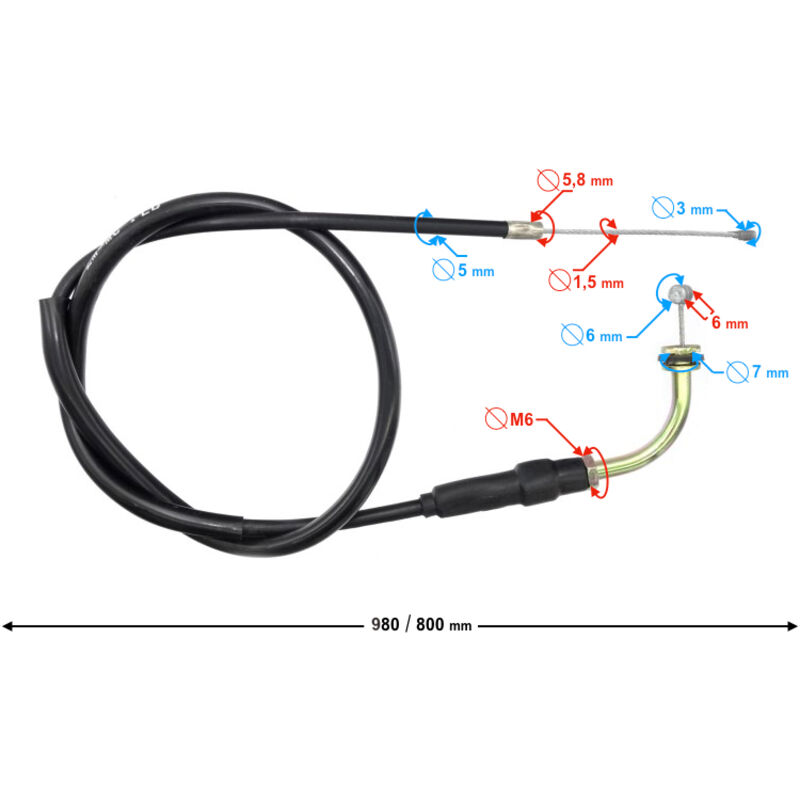Gaszug für Fighter 2 Moped
