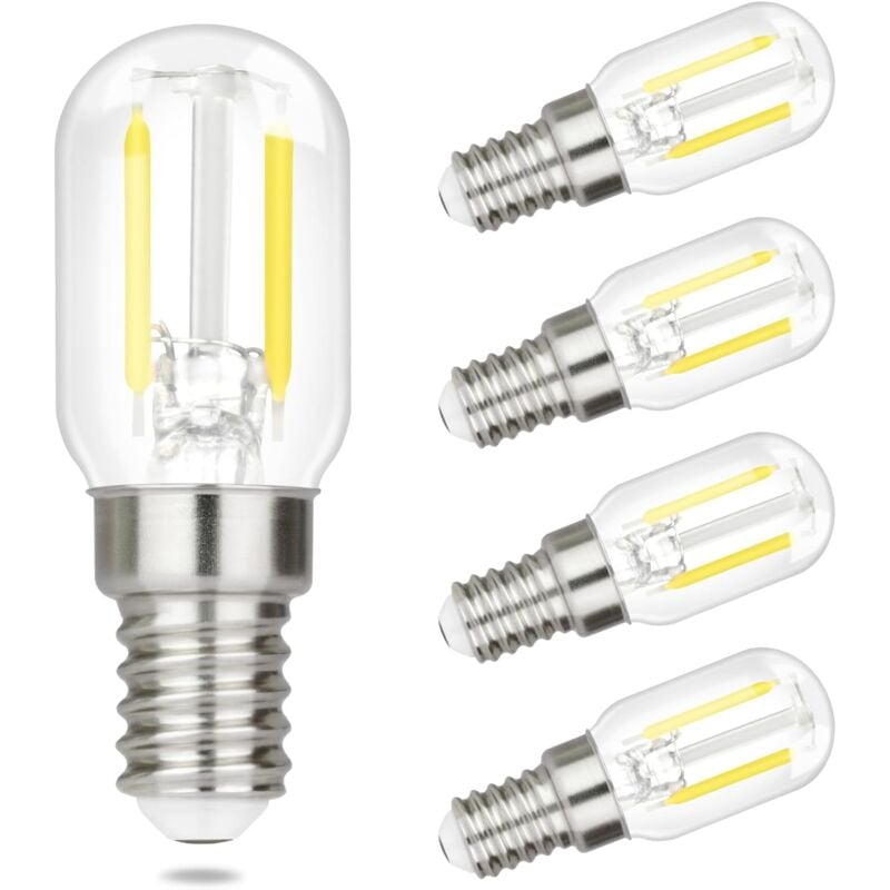 Gbly - 4er pack E14 led Kaltweiß Glühbirne: Vintage led Lampen T22 Retro Birne 2W 6000K Edison Leuchtmittel E14 Fassung Bulb Kühlschranklampe