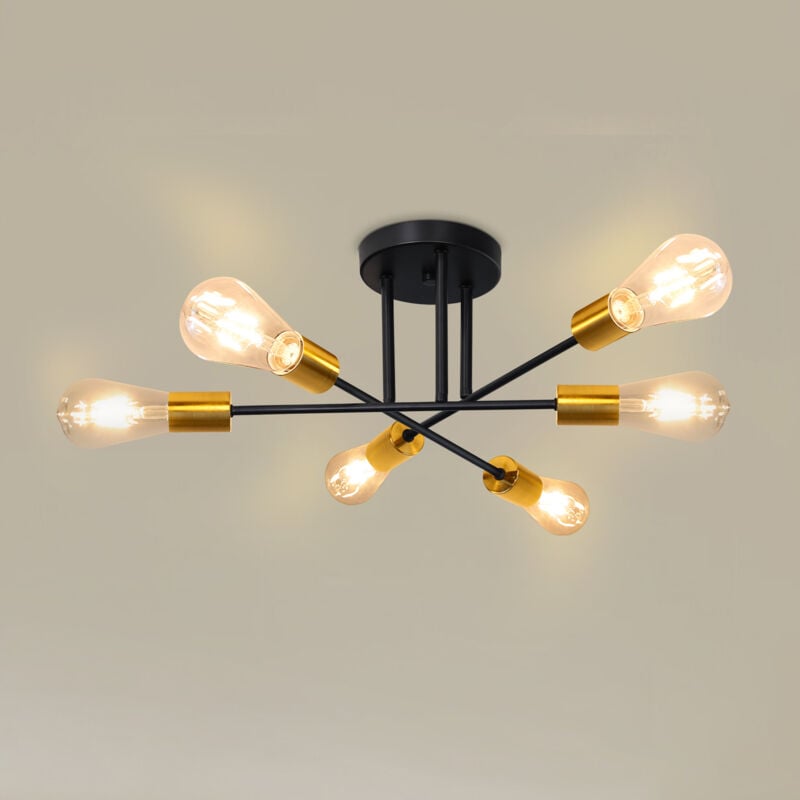 E27 Industrielle Kronleuchter Leuchte, Deckenlampe Vintage Schwarz Retro Kronleuchter Lampen Für Schlafzimmer Wohnzimmer Lampe, Glühbirne nicht