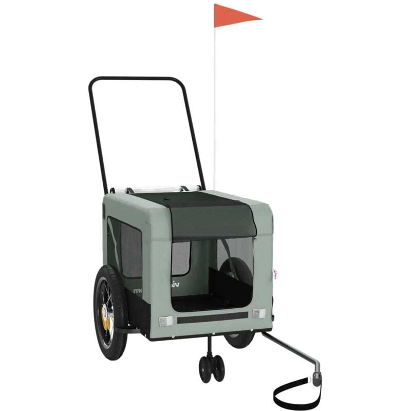 Gbly - Fahrradanhänger Hunde Grau und Schwarz Oxford-Gewebe und Eisen