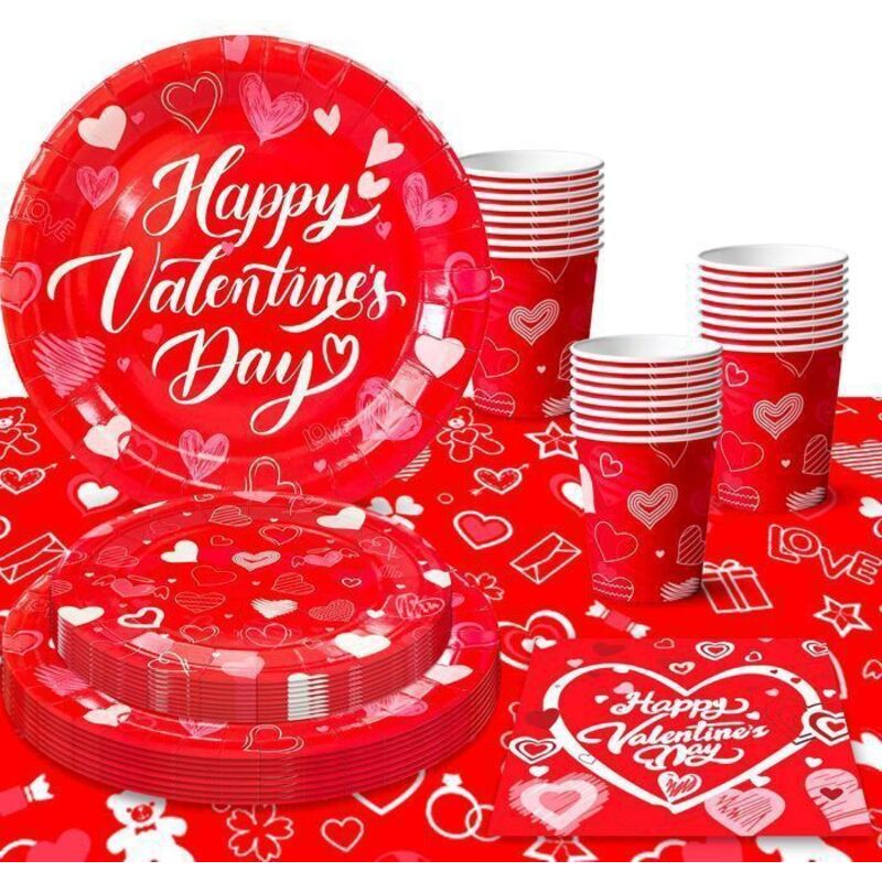 Geburtstagsfeier Dekoration Set von Geschirr, Einweg-Pappteller Geschirr für 24 Personen