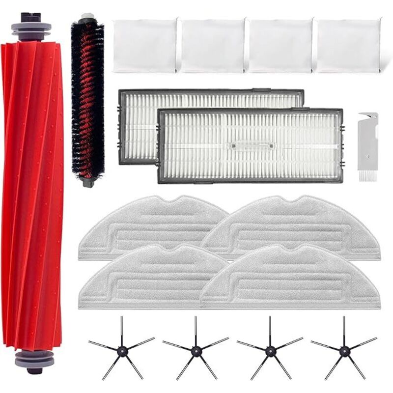 Geeignet für Zubehör-Set für Roborock S7 Pro Ultra/Roborock S7 MaxV Ultra, 1 Walzenbürste, 1 selbstreinigende Bürste, 2 Hepa-Filter, 4 Seitenbürste,
