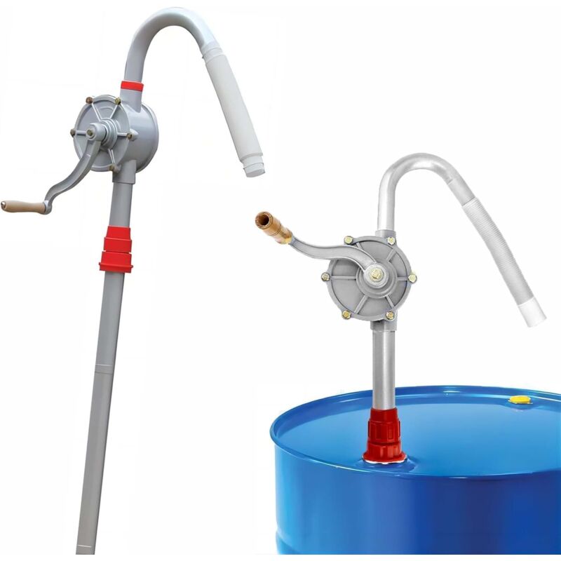 Geeignete manuelle Diesel-Transferpumpe – Drehkolbenpumpe mit Aluminiumtrommel – Handkurbel-Ölfasspumpen für Diesel, Kerosin, Hydraulikfasspumpe