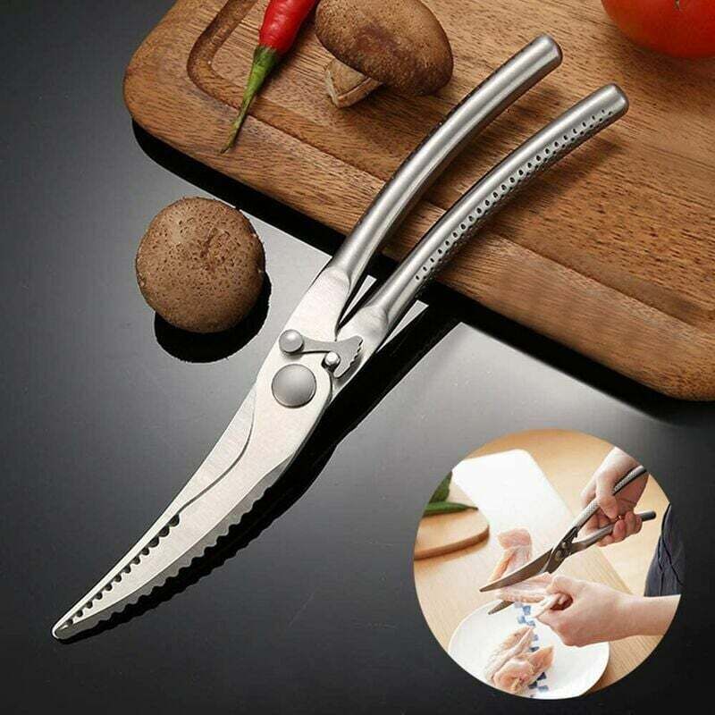 Geflügelschere aus Edelstahl, professionelle Küchenschere für Lebensmittel, Geflügel, Fleisch und Fisch, federbelastete Lebensmittelschere,