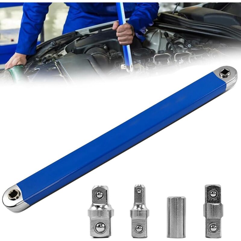 Aiperq - Gekröpfter Verlängerungsschlüssel, gekröpfter Verlängerungsschlüssel mit 1/2-Zoll-, 1/4-Zoll- und 3/8-Zoll-Antriebsadapter,