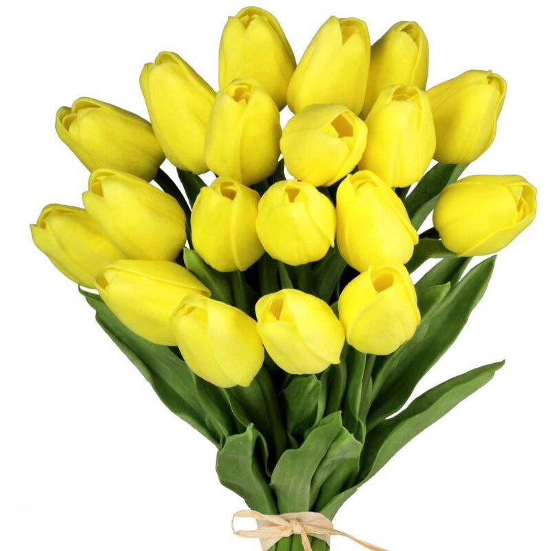 Gelb 10 Wohnzimmer Dekoration Blumenarrangement Tulpen Kunstblumen Nordischer Stil Hochzeit Heimdekoration Accessoires