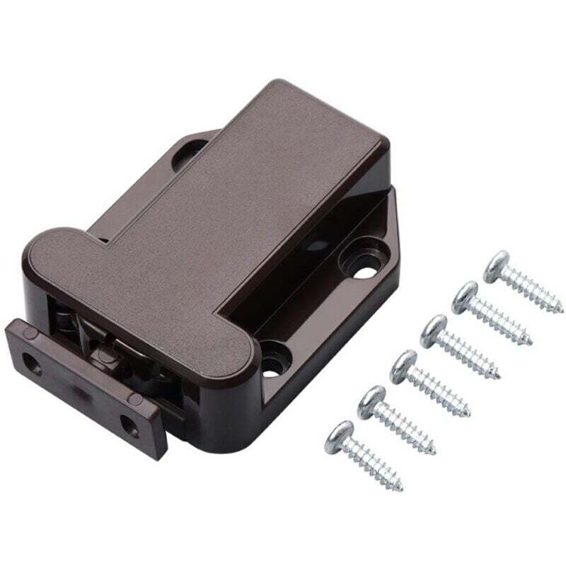 Gelbbraune Touch-Entriegelungsriegel für Schränke, 4 Stück, Schranktürriegel, Touch-Riegel mit Schrauben, Schranktüren, schwarzer Touch-Riegel