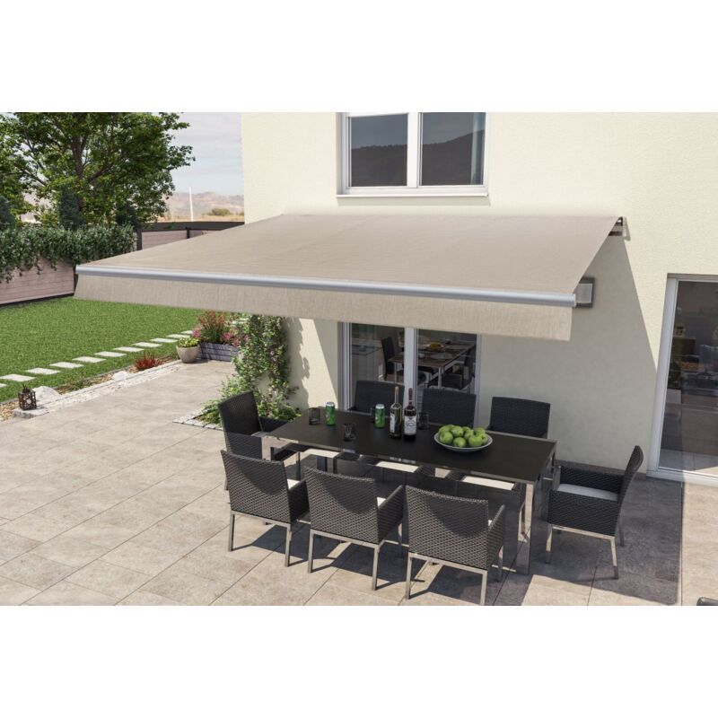 Gelenkarm-Markise Berlin mit Funkmotor beige Breite 300 cm Ausfall 200 cm Markisen