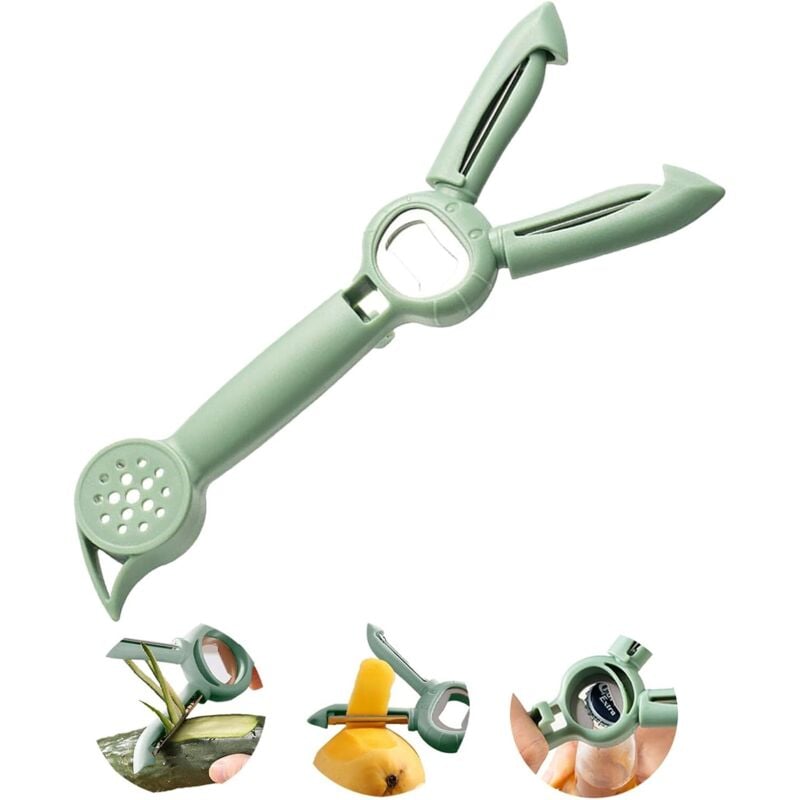 Gemüseschäler, Multifunktionaler Fünf-in-Eins-Schäler, Julienne-Schäler, Flaschenöffner in der Mitte, Apfel-Gemüseschäler, Platzsparende