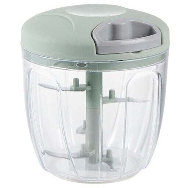 Gemüseschneider, manueller Fleischwolf mit 5 Klingen, 900 ml Zwiebelsalat, Wurst-/Nussschneidemaschine, Babynahrung, Knoblauchpresse-grün