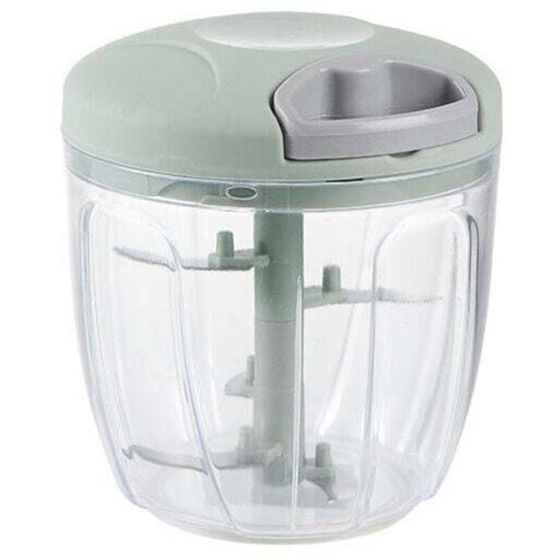 Gemüseschneider, manueller Fleischwolf mit 5 Klingen, 900-ml-Zwiebelsalatbehälter, Wurst-/Nussschneider, Babynahrungsbehälter, Knoblauchpresse