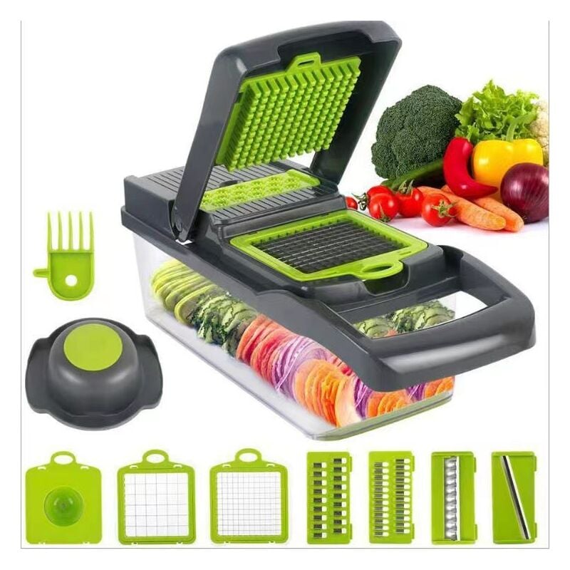 Gemüseschneider - Würfelschneider - vegetable chopper dicer - Gemüsehobel - Geeignet für Würfe, Scheiben, 14 in 1Multifunktionsschneider Zwiebel
